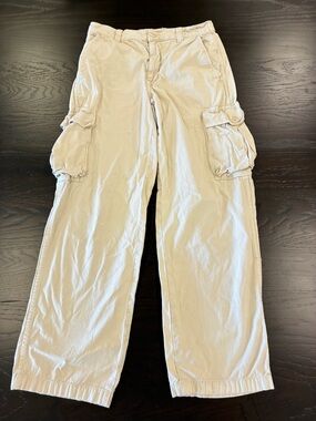 Madewell Wide Leg Cargo Pants in Tan